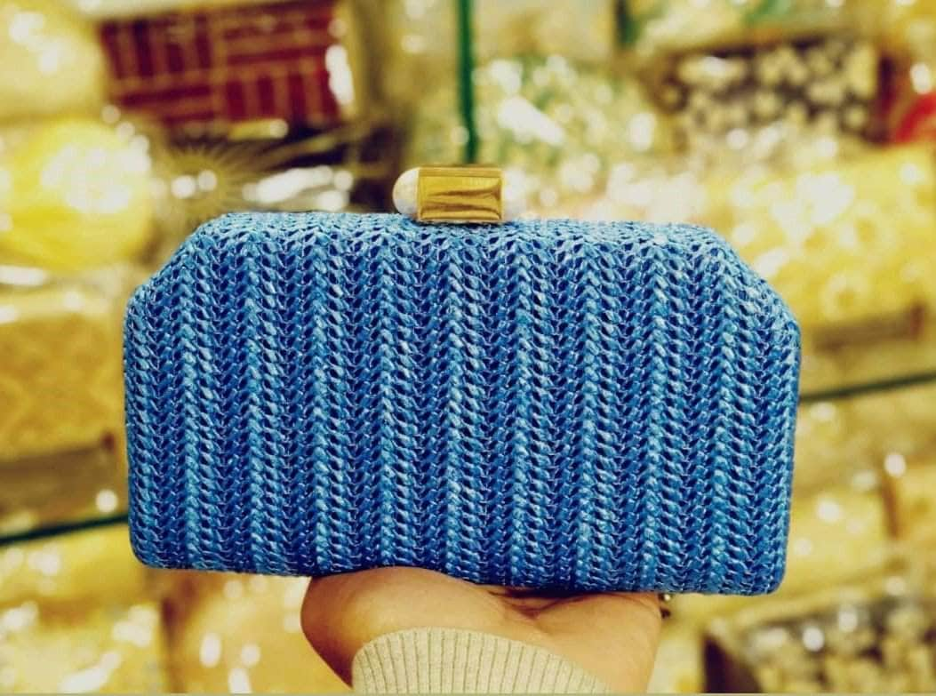 Blue designer clutch discount bag