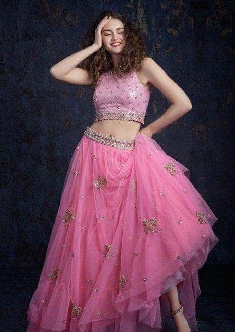 Light Pink Lehenga Choli Chunri Designer Wedding Wear Lengha Indian Lahanga  | eBay