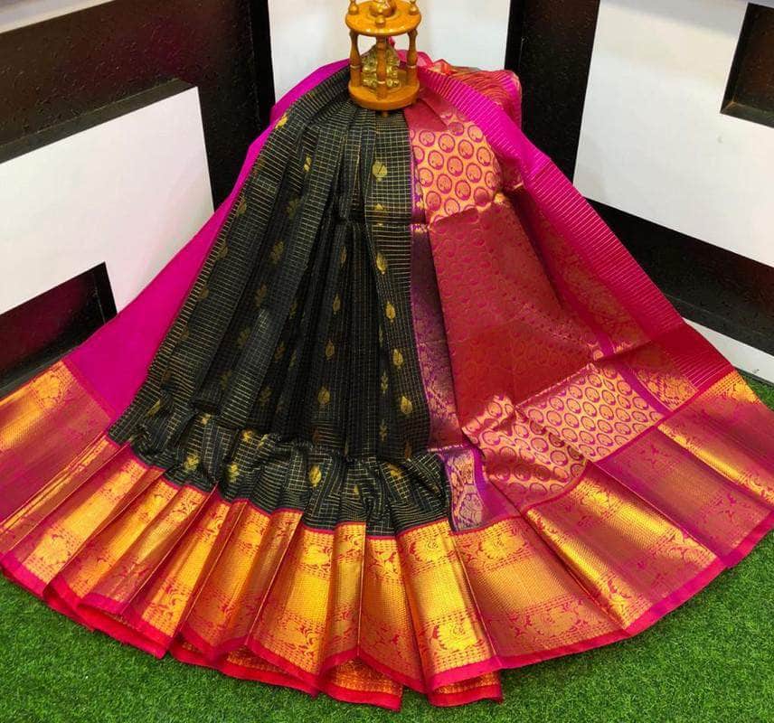 Kuppadam Pattu Sarees with Ikkat Silver Borders at Rs 5,100 / Piece in  Mumbai | mangala sarees and suits
