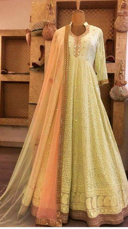 Designer chikankari outlet anarkali