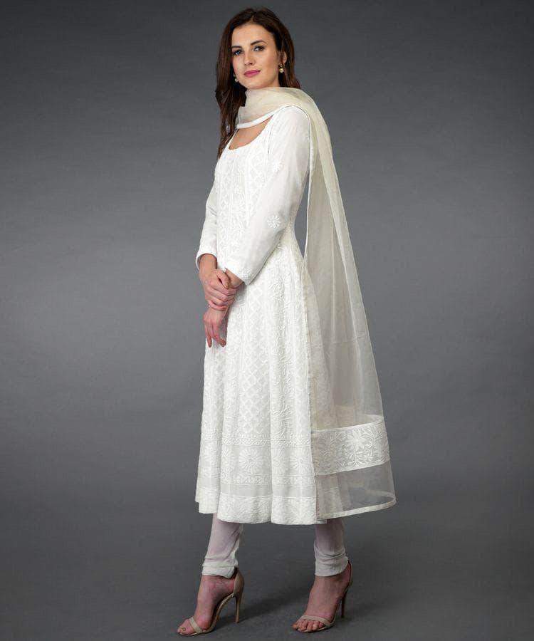 Buy Online Off White Cotton Anarkali Suit for Women  Girls at Best Prices  in Biba IndiaSKDFESTIVE6