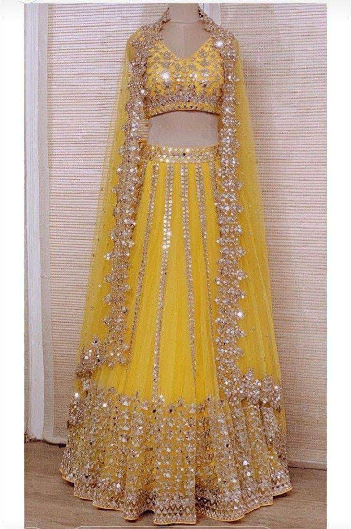 Wedding Wear Hot Pink Color Rajwadi Silk Sparkle Mirror Work Designer  Lehenga Choli - 7108 | Heenastyle