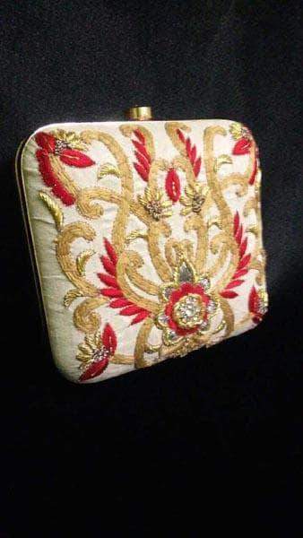 YELLOW silk wedding clutch bride purse | beautiful zardosi sequin multi  thread embroidery woman clutch for